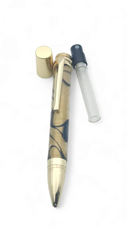 עט בושם לנשים בעבודת יד  – שניים באחד ציפוי זהב ועיצוב יוקרתי