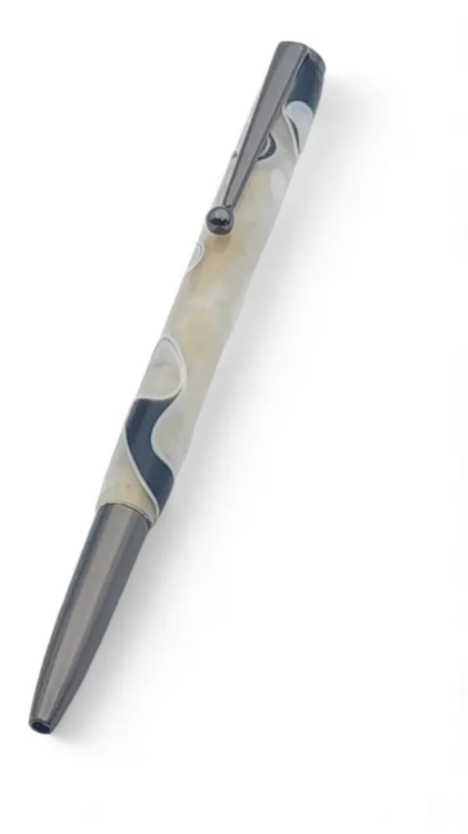 עט לאישה אלגנטית בעבודת יד – ציפוי אפור מבריק