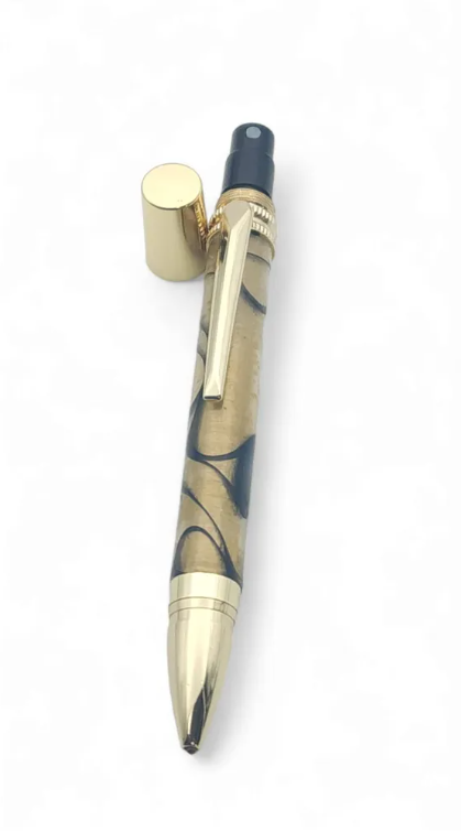 עט בושם לנשים בעבודת יד  – שניים באחד ציפוי זהב ועיצוב יוקרתי