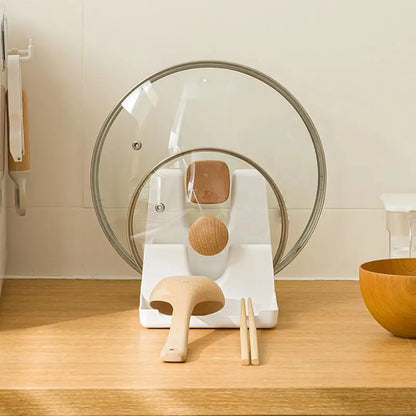 מעמד רב-תכליתי למכסים, כפות וסכום – חוסך מקום ושומר על מטבח מסודר!